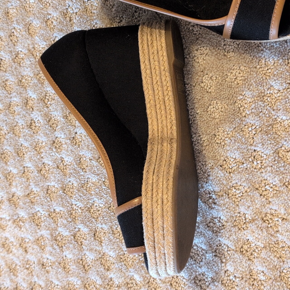 Tory Burch Wedged Raffia Espadrille Platform Sandals - Picture 8 of 13